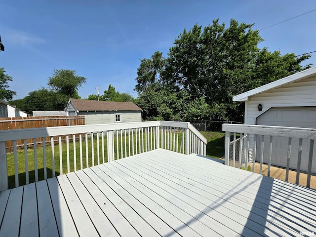1507 W Circle Rd, Peoria, IL 61604 - wooden deck with a fenced backyard and an outdoor structure