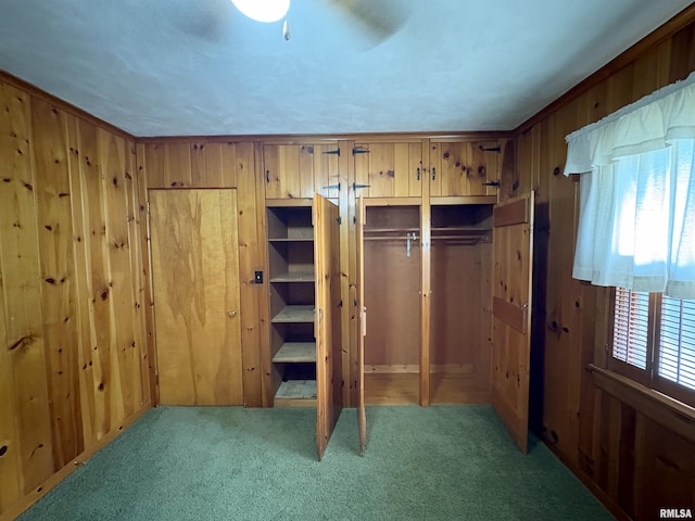 502 W Crestwood Dr, Peoria, IL 61614 - unfurnished bedroom with carpet and wood walls