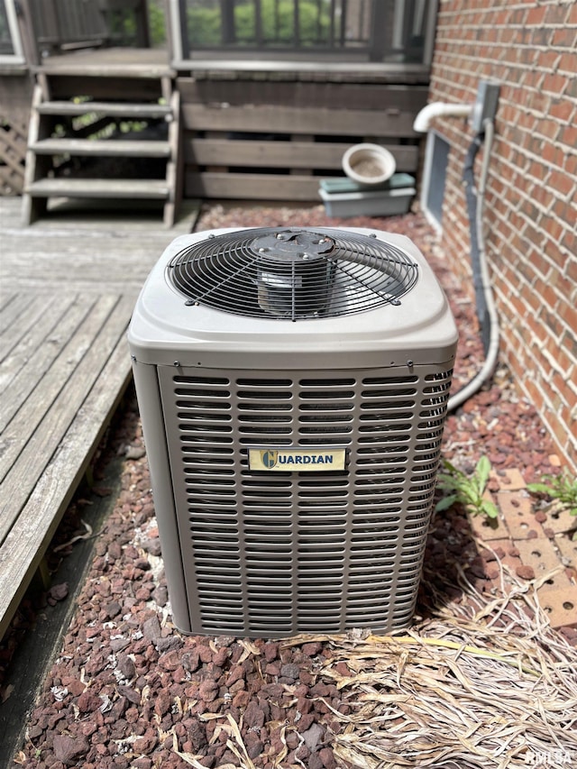 502 W Crestwood Dr, Peoria, IL 61614 - exterior view of a central air condition unit and brick siding