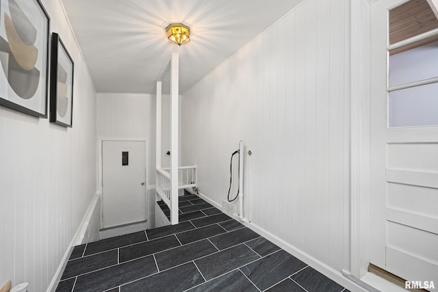 1431 E Rouse Ave, Peoria, IL 61614 - laundry room featuring dark tile patterned flooring