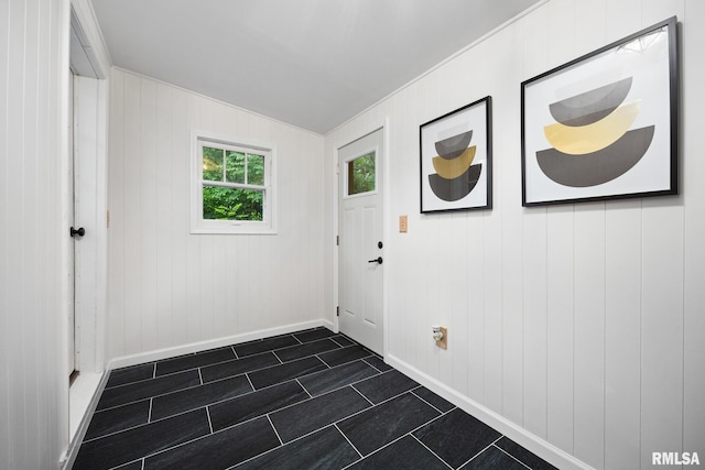 1431 E Rouse Ave, Peoria, IL 61614 - foyer featuring baseboards and dark tile patterned floors