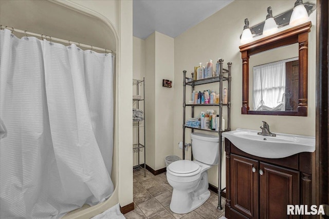 1522 N Stone School Rd, Elmwood, IL 61529 - full bath with vanity, a shower with shower curtain, and tile patterned floors