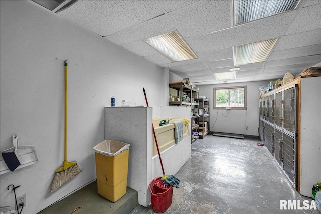 1522 N Stone School Rd, Elmwood, IL 61529 - below grade area with a drop ceiling