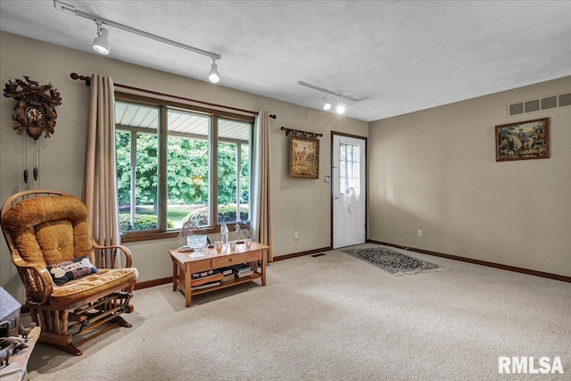 1522 N Stone School Rd, Elmwood, IL 61529 - entryway featuring track lighting and light colored carpet