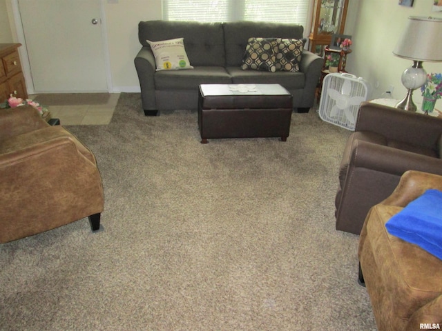 2010 W Westbrook Dr, Peoria, IL 61614 - living area featuring carpet floors and tile patterned flooring