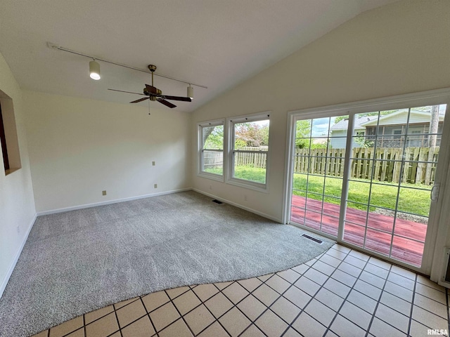 133 Holden Dr, Macomb, IL 61455 - unfurnished sunroom featuring track lighting and vaulted ceiling