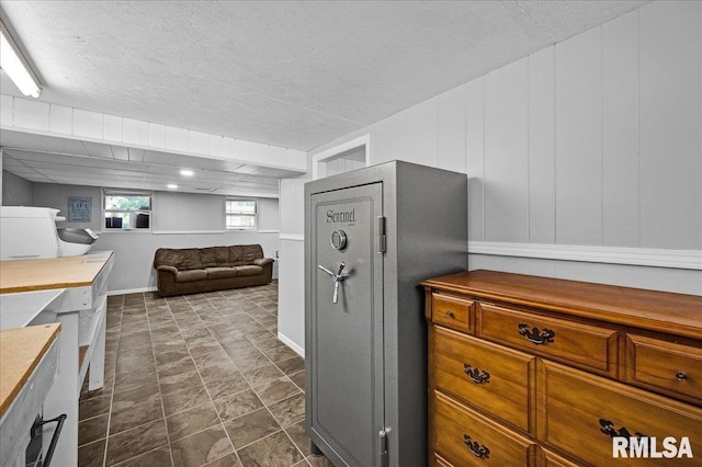 1536 Hickory Point Rd, Metamora, IL 61548 - kitchen with open floor plan, a textured ceiling, and light countertops