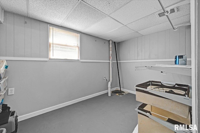 1536 Hickory Point Rd, Metamora, IL 61548 - kitchen featuring concrete flooring and a paneled ceiling