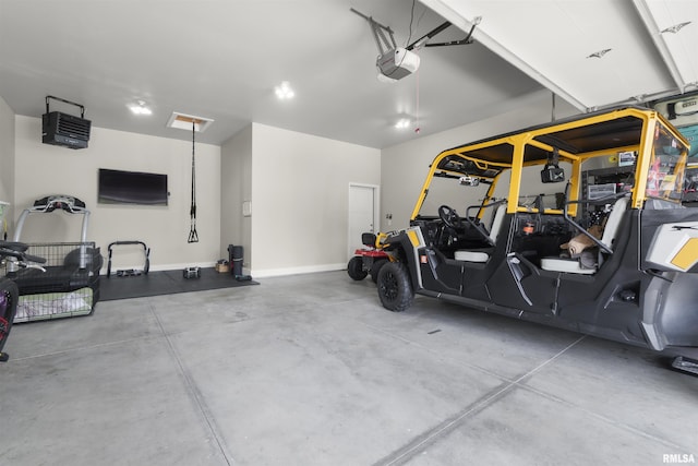 4096 Oak Run Dr, Dahinda, IL 61428 - garage featuring a garage door opener and a heating unit