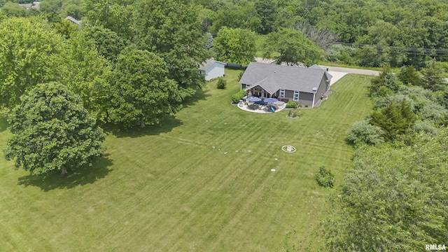 4096 Oak Run Dr, Dahinda, IL 61428 - view from above of property with a forest