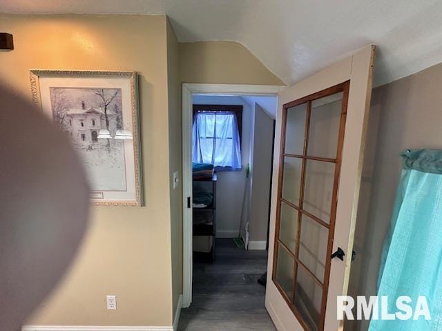 964 E Locust St, Canton, IL 61520 - hallway with wood finished floors and vaulted ceiling