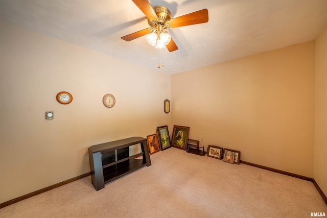 748 E Poplet Hollow Rd, Peoria, IL 61614 - miscellaneous room with carpet floors and ceiling fan