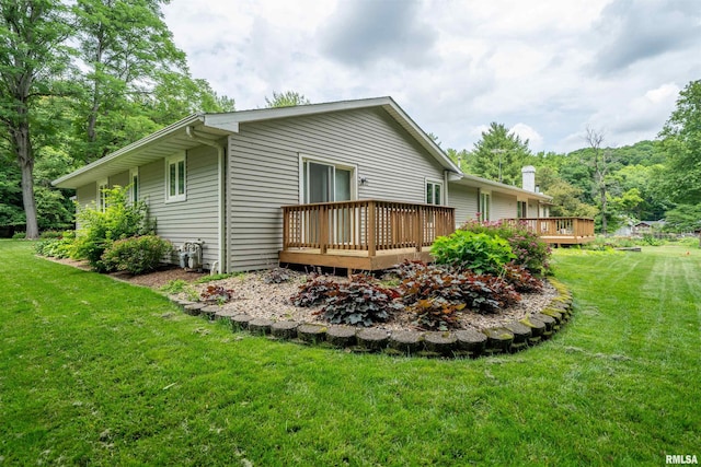 748 E Poplet Hollow Rd, Peoria, IL 61614 - rear view of property with a deck and a yard