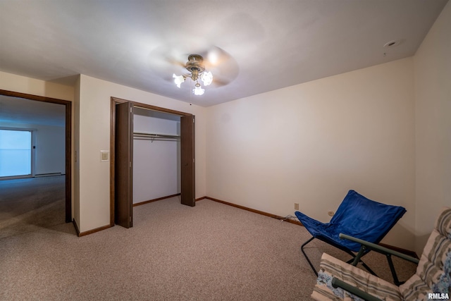 748 E Poplet Hollow Rd, Peoria, IL 61614 - unfurnished bedroom featuring light carpet, a ceiling fan, and a closet