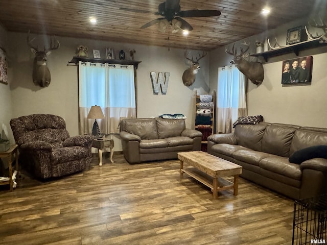 442 W Oak St, Smithfield, IL 61477 - living room with a ceiling fan and wood finished floors