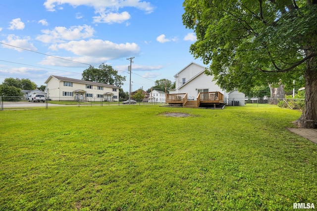 411 E 3rd St, Delavan, IL 61550 - fenced backyard featuring a wooden deck