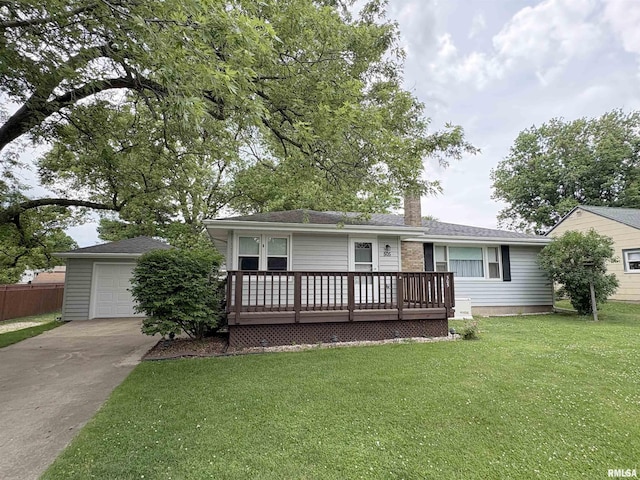 505 S Davenport St, Metamora, IL 61548 - ranch-style home featuring driveway, a chimney, and a garage