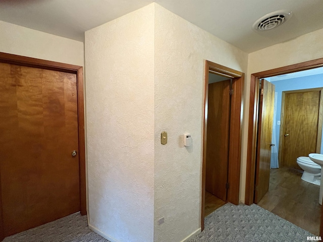 505 S Davenport St, Metamora, IL 61548 - hall featuring a textured wall and carpet flooring