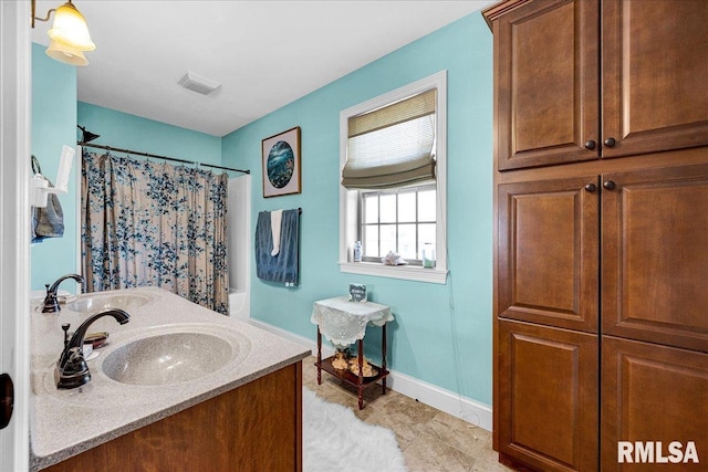 1712 Rustic Oak Dr, Washington, IL 61571 - full bathroom with vanity and a shower with shower curtain