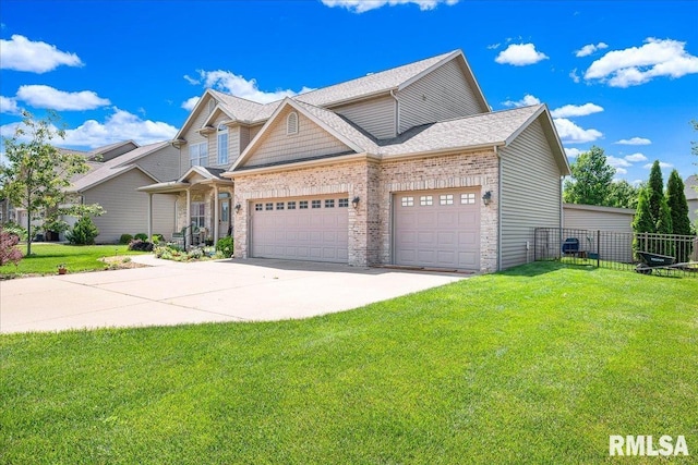 1712 Rustic Oak Dr, Washington, IL 61571 - view of front of home with a garage, concrete driveway, brick siding, and roof with shingles