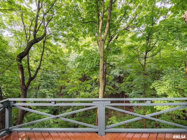 743 W Wonderview Dr, Dunlap, IL 61525 - deck featuring a wooded view