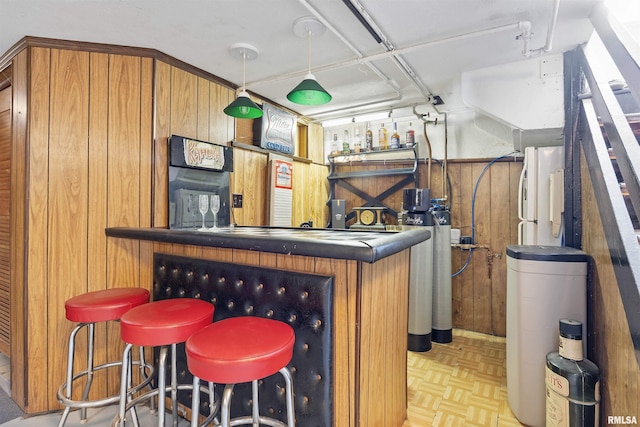 1900 S Airport Rd, Peoria, IL 61607 - indoor dry bar with decorative light fixtures and wood walls
