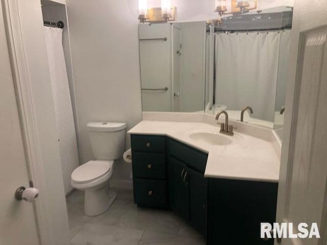8109 N Blackbridge Rd, Edwards, IL 61528 - bathroom featuring vanity, tile patterned flooring, and a shower with curtain