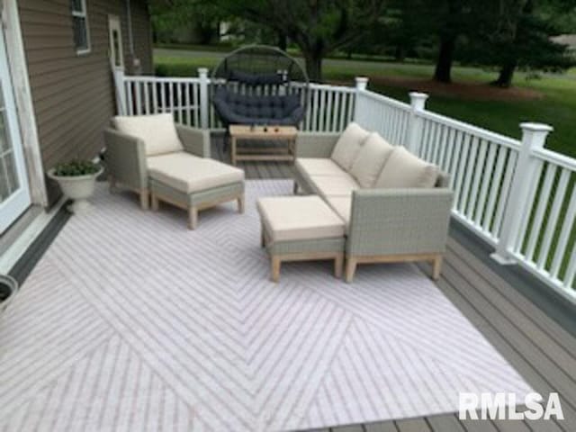 8109 N Blackbridge Rd, Edwards, IL 61528 - wooden deck featuring an outdoor living space