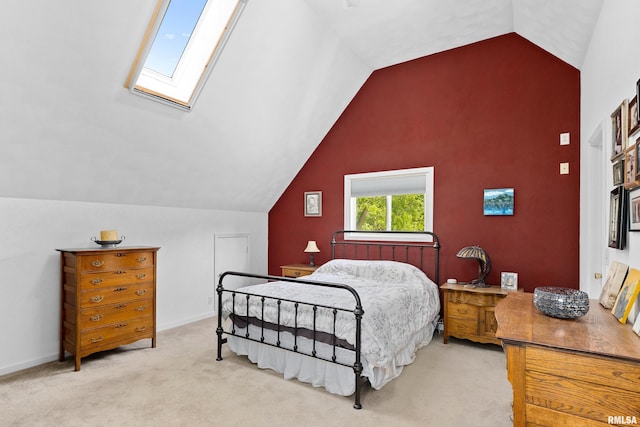 161 Lakecrest Pl, Dahinda, IL 61488 - bedroom with carpet, lofted ceiling, and a skylight