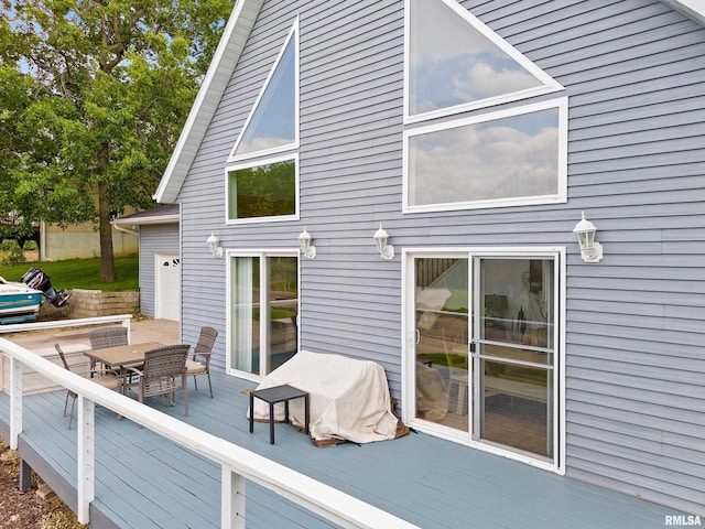 161 Lakecrest Pl, Dahinda, IL 61488 - wooden deck featuring outdoor dining space