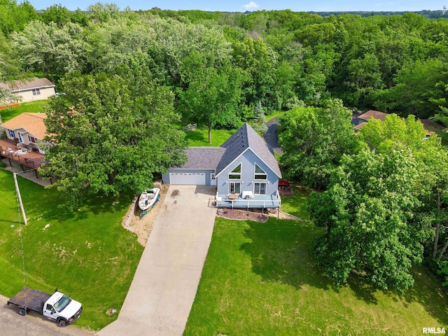 161 Lakecrest Pl, Dahinda, IL 61488 - aerial view of property and surrounding area featuring a forest
