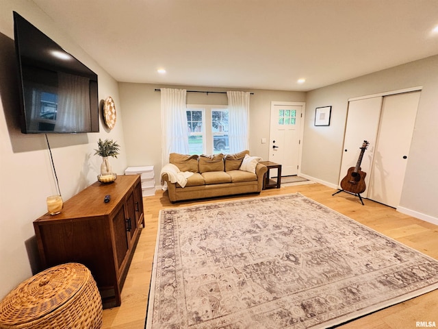 702 S Pearl St, Macomb, IL 61455 - living room featuring recessed lighting and light wood-style flooring