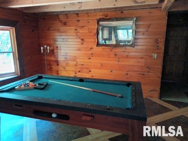 130 Zimmerman Rd, Spring Bay, IL 61611 - rec room featuring wood walls and pool table