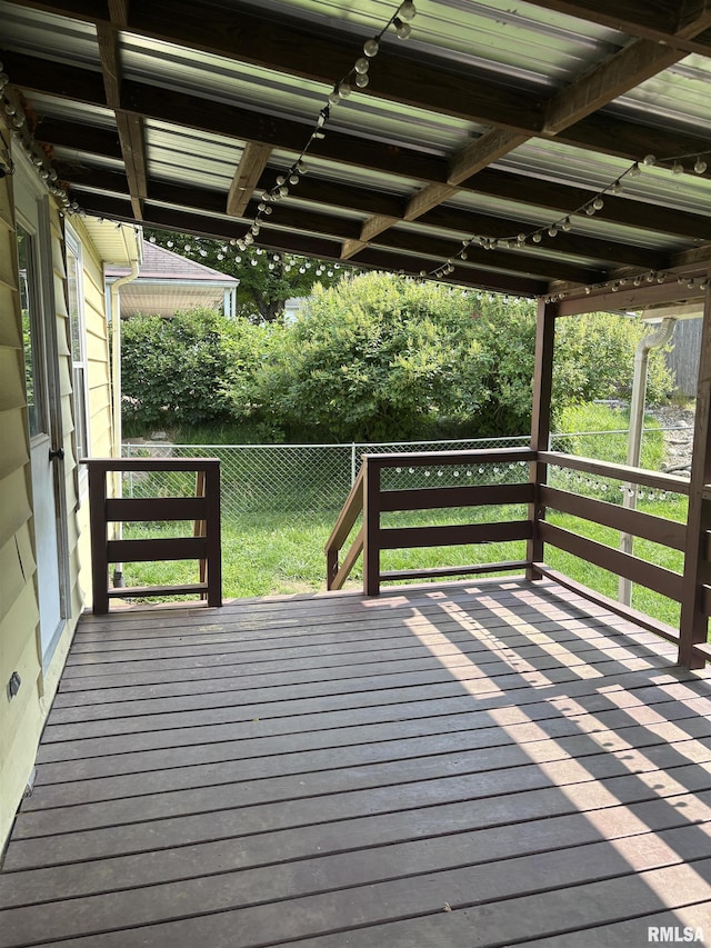 626 N Main St, Lewistown, IL 61542 - wooden deck with a fenced backyard