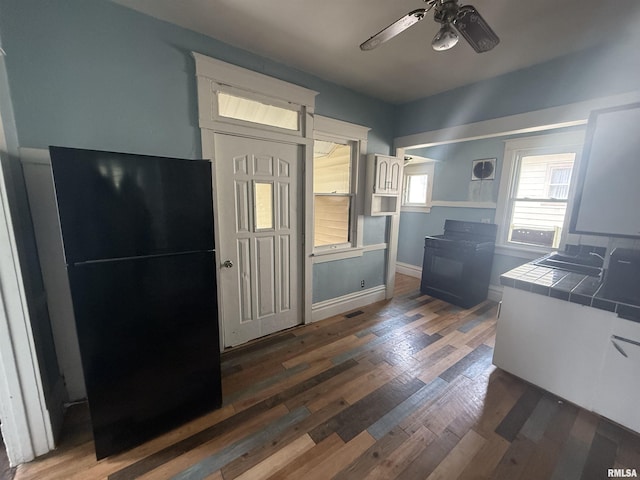 1712 W Bradley Ave, Peoria, IL 61606 - entryway with a ceiling fan and dark wood-style flooring