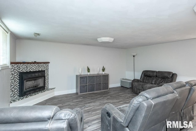 1200 Highview Rd, East Peoria, IL 61611 - living room with wood finished floors and a tiled fireplace