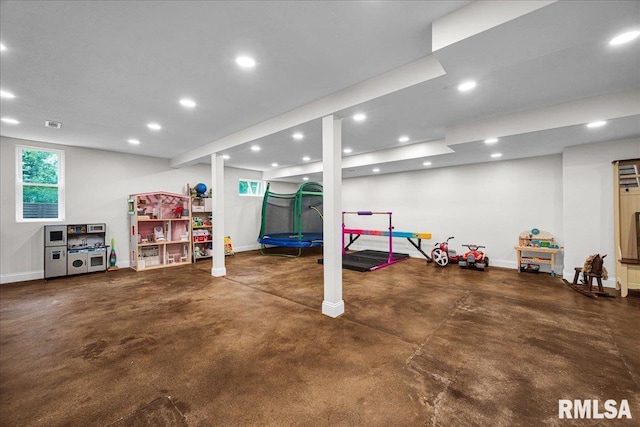 12804 W Dell Rd, Princeville, IL 61559 - basement featuring baseboards and recessed lighting