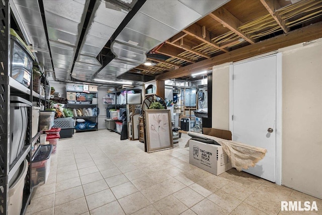12804 W Dell Rd, Princeville, IL 61559 - unfinished below grade area with tile patterned floors