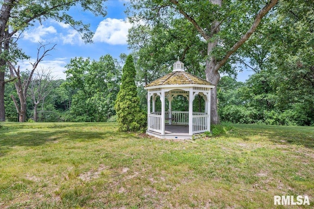 12804 W Dell Rd, Princeville, IL 61559 - view of grassy yard with a gazebo