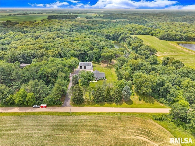 12804 W Dell Rd, Princeville, IL 61559 - bird's eye view of a heavily wooded area and a nearby body of water