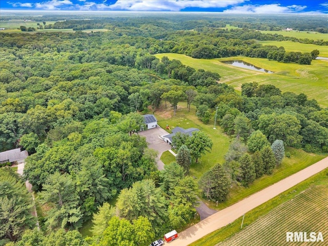 12804 W Dell Rd, Princeville, IL 61559 - drone / aerial view of a nearby body of water and a heavily wooded area