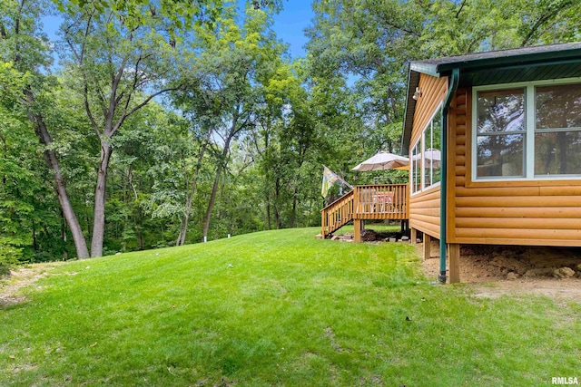 175 Lakecrest Pl, Dahinda, IL 61488 - view of green lawn featuring a deck