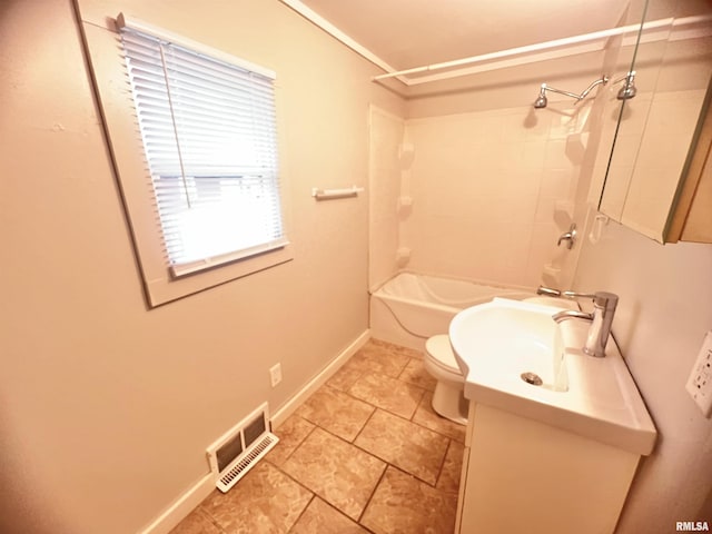 407 E Depot St, Knoxville, IL 61448 - bathroom with vanity, bathing tub / shower combination, and tile patterned flooring
