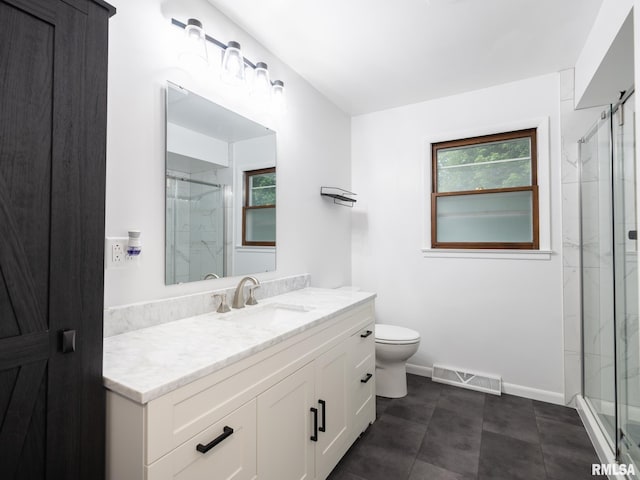 410 Stout Dr, Mackinaw, IL 61755 - full bath featuring vanity and a marble finish shower