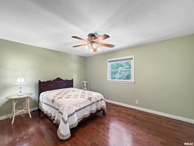 490 Oak Point Rd, Metamora, IL 61548 - bedroom featuring dark wood-style floors and ceiling fan