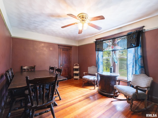 405 Washington St, Pekin, IL 61554 - dining area featuring a ceiling fan and wood finished floors