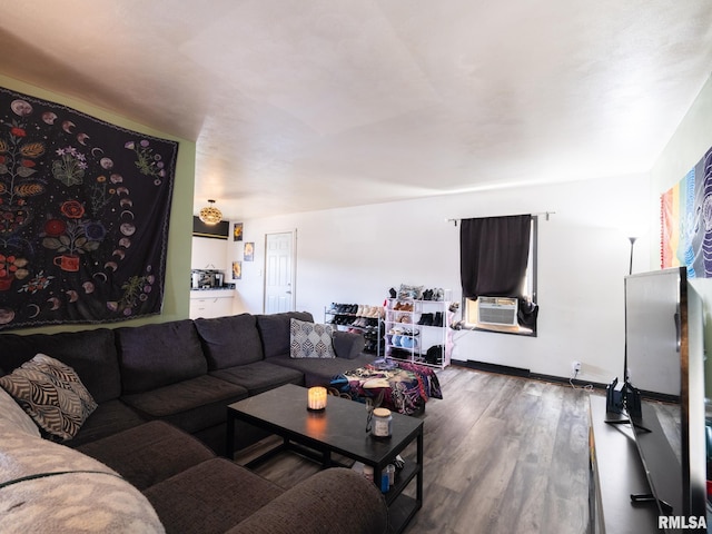 405 Washington St, Pekin, IL 61554 - living area featuring wood finished floors and cooling unit