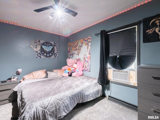 405 Washington St, Pekin, IL 61554 - carpeted bedroom featuring cooling unit and ceiling fan