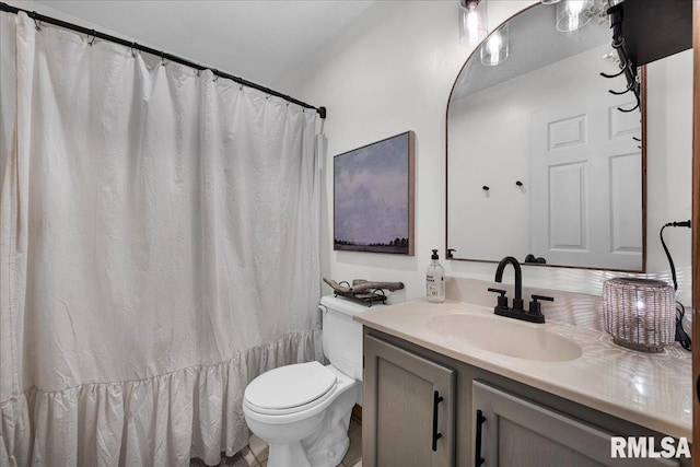 1208 S Adams Rd, Eureka, IL 61530 - bathroom with vanity and a shower with shower curtain