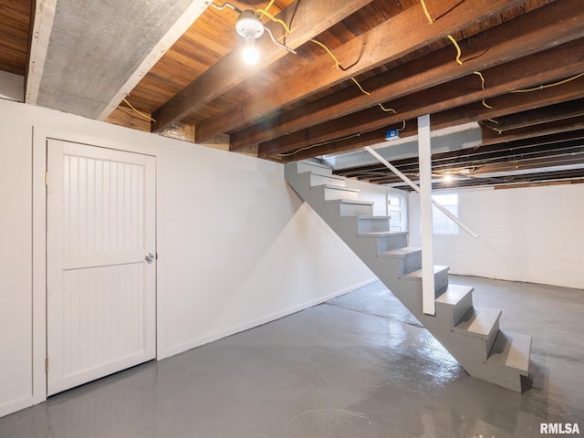 1108 Mechanic St, Pekin, IL 61554 - basement featuring stairway